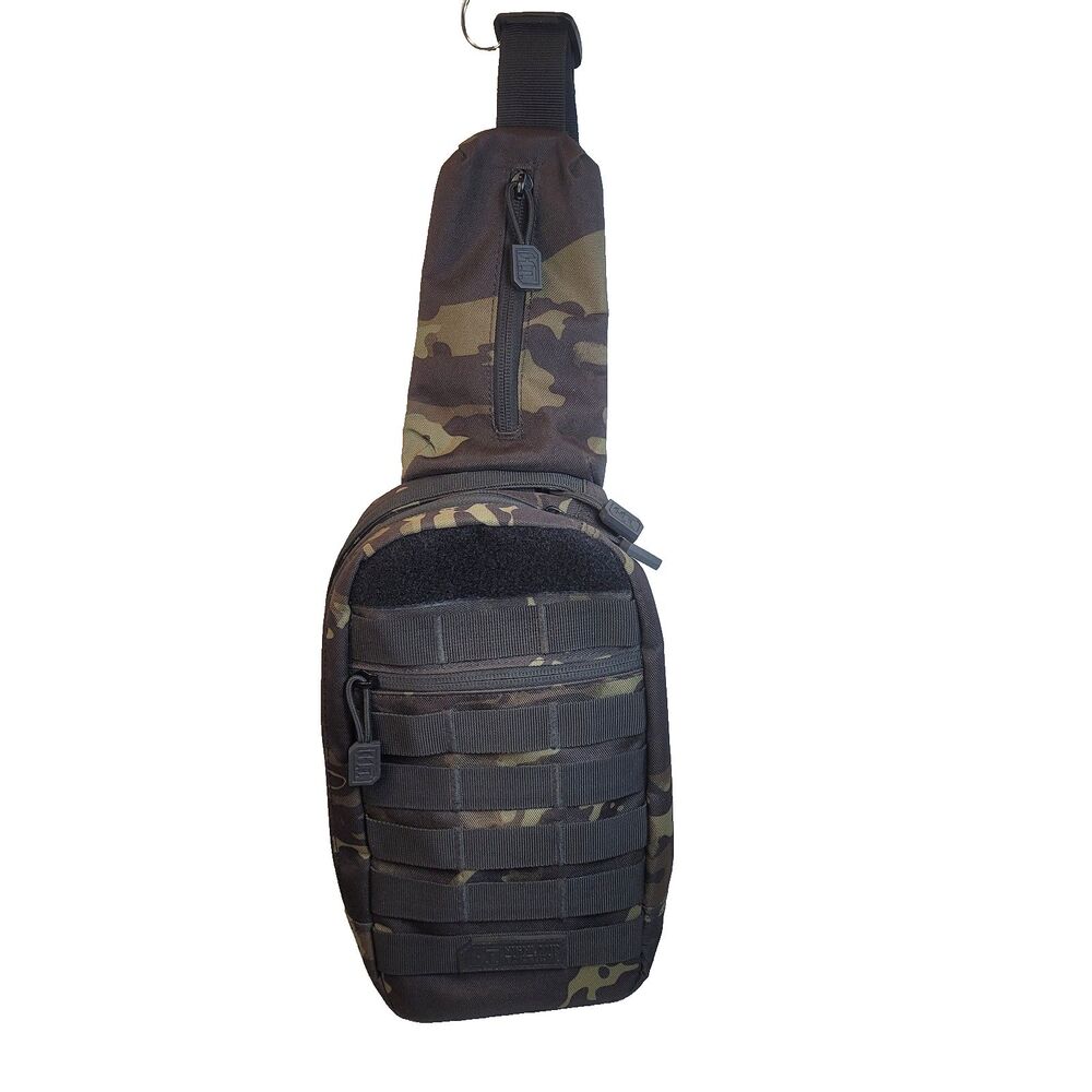 Highland Tactical Small Camo Crossbody Backpack Molle Webbing 4 Compartment